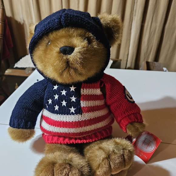 Patriotic Teddy Bear with Flag Sweater - Picture 5 of 12